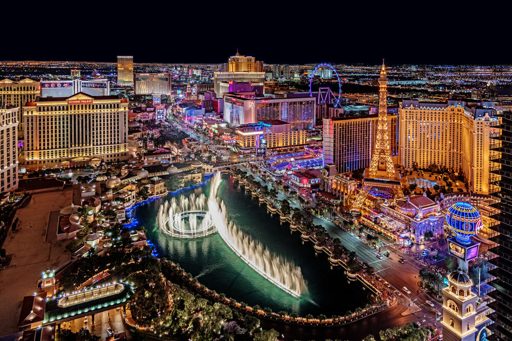 Las Vegas Nevada 2018 04 25 panoramic view of the Las Vegas Strip